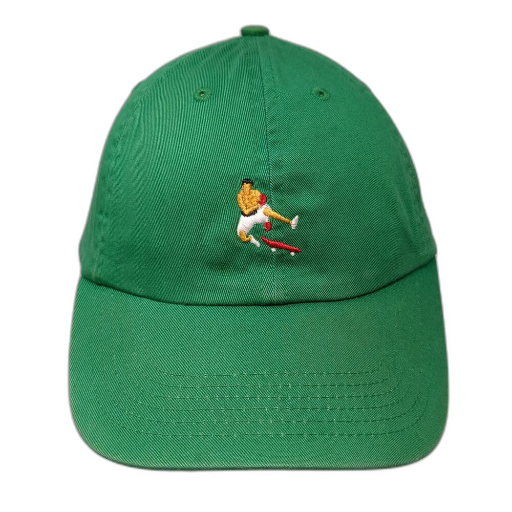 Everybody Skates Baseball Cap Green One Size Skateboarder Graphic Strapback Hat